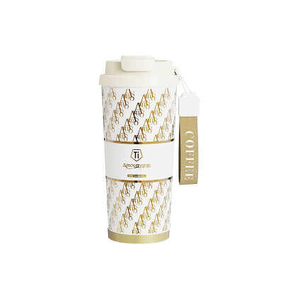 [礼品专供]亚摩斯(Amos)纯钛咖啡杯 保温杯纯钛水杯双饮口杯盖旅行随手520ml钛杯