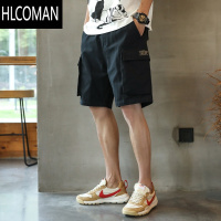 HLCOMAN工装休闲短裤男士宽松潮牌夏季天外穿黑色美式男装款5五分裤牛仔