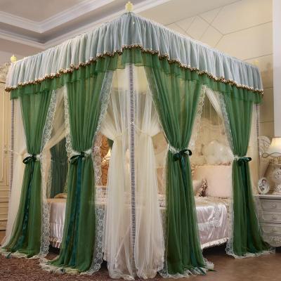 美帮汇廷双层蚊帐家用公主风1.8m欧式1.5米1.2支架床幔三开卧室落地