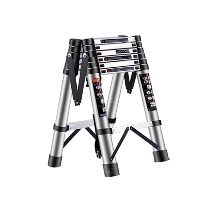 翌嘉 YJ40625065铝合金折叠便携升降梯 2.6+2.6米双面人字梯