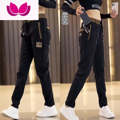 七斓弹力裤子男宽松休闲上班直筒裤刺绣小标拉链卫裤耐磨工作裤