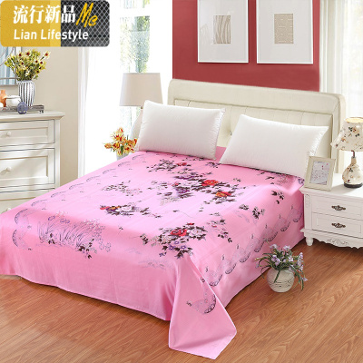 老式棉床单斜纹加厚国民床单老粗布中式棉丝光印花双人被单 三维工匠