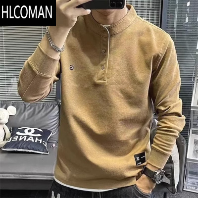 HLCOMAN卫衣男2024新款休闲长袖t恤纯色韩版圆领宽松男款潮牌秋装