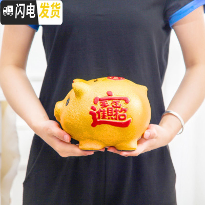 三维工匠金猪存钱罐不可取儿童女储蓄罐小猪只进不出大人家用储钱罐大容量 单个长20厘米金猪(只进不出)