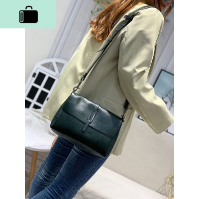 2020新款女包斜挎单肩包小方包百搭时尚潮流皮软皮头层牛皮小包NEW LAKE女斜挎包