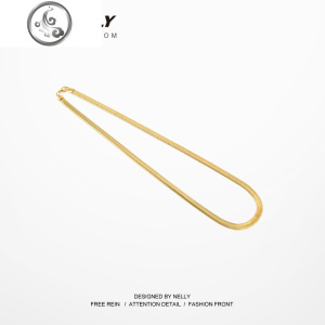 夜店酒吧舞台 钢骨链扁形钢金银色款蛇骨链 钛钢项链潮男项链挂饰 JiMi