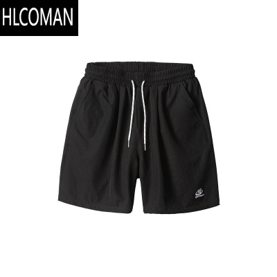 HLCOMAN速干沙滩裤男女同款透气短裤夏季多巴胺运动休闲热裤纯色