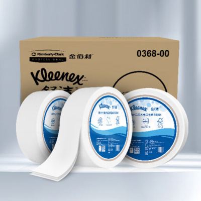 舒洁大盘纸 大卷卫生纸 3层 180米/卷×6卷 1箱装 有裁断线 每卷独立包装 原生木浆 0368-00