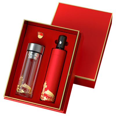 优彩嘉 政治生日纪念套装 数显玻璃杯+伞+微章 ZZTZ-18 套