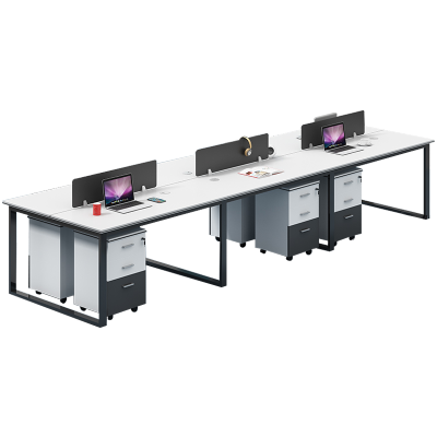 慧采云 办公家具职员桌办公桌简约钢架工位桌写字台员工6人位电脑桌