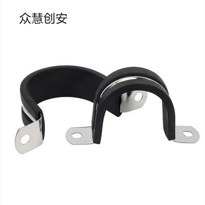 众慧创安 不锈钢连胶条骑马卡 管卡电缆夹 直径18mm 个