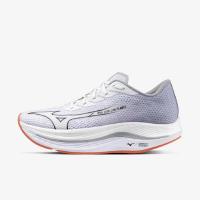 美津浓(Mizuno)男子跑步鞋环保材质轻量化缓震竞速训练鞋白黑灰