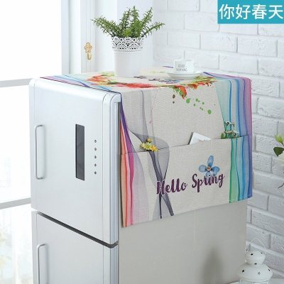 家柏饰(CORATED)家用冰箱盖布滚筒洗衣机罩防尘布冰箱罩布艺盖巾单双开简约现代 你好春天 双开对开冰箱巾170*70