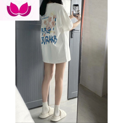 七斓美式复古辣妹正肩独特别致宽松上衣女春高级感白色短袖t恤女夏季