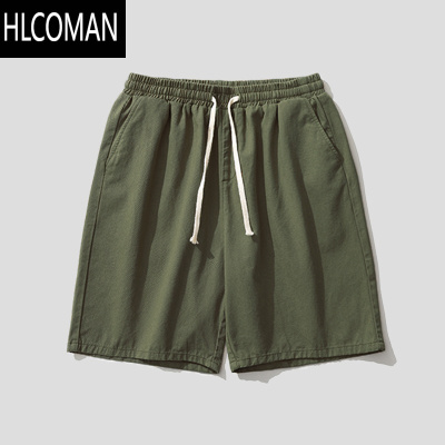 HLCOMAN短裤男军绿色宽松运动裤工装裤子男生夏季薄款美式休闲五分裤