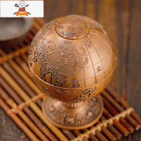 地球仪北欧ins牙签盒按压自动弹出创意个性金属家用客厅时尚古风 敬平 红古牙签筒