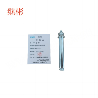 JIBIN/继彬 GB22795-表5 膨胀螺栓 碳钢 镀白锌 M6×100 1个