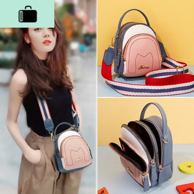 女包2020新款潮夏季迷你三层小包包时尚百搭单肩斜挎包竖型手机包NEW LAKE女斜挎包
