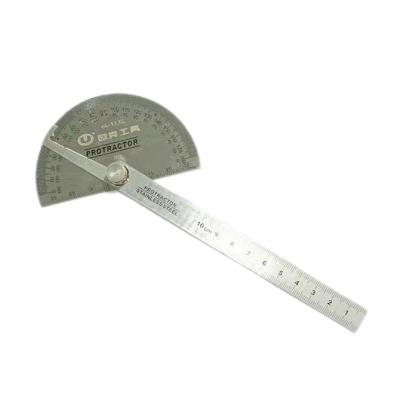 欧克 Ouke不锈钢角度尺量角器角度规180度调整式半圆分度规角尺150mm OK-1132