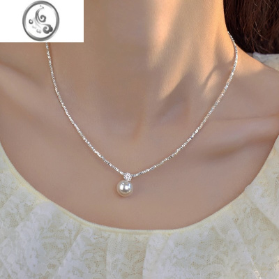 JiMi碎银几两珍珠项链女夏季轻奢小众锁骨链冷淡风气质高级感颈链