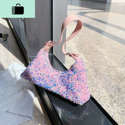 今年流行的小包包女2020新款潮时尚百搭亮片单肩腋下包手提法棍包NEW LAKE女士单肩包