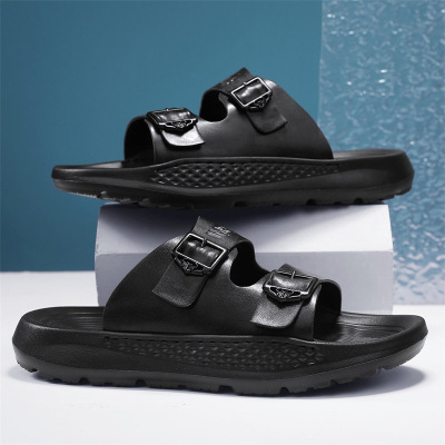 春夏季个性男士搭扣经典时尚简约拖鞋透气休闲户外一脚蹬懒人鞋