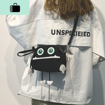 上新少女可爱小包包女2020新款韩版时尚百搭丑萌帆布女单肩斜挎包NEW LAKE女斜挎包