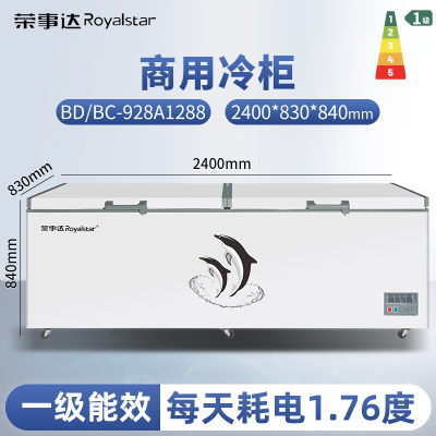  荣事达Royalstar商用冰柜家用大容量全冷冻节能无霜小型冷藏冷冻速冻小冰柜_1288商用大容量一级能效