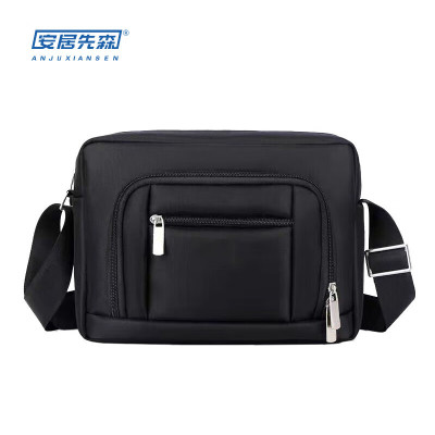 安居先森牛津布轻便商务休闲单肩斜挎包1个黑色ANJU250724