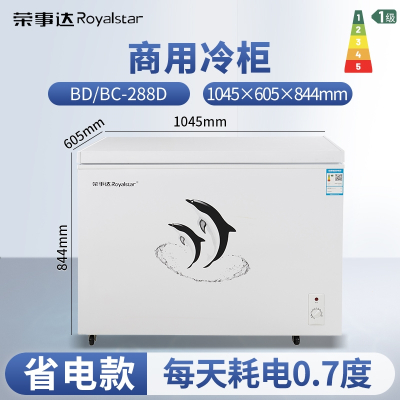  荣事达Royalstar商用冰柜家用大容量全冷冻节能无霜小型冷藏冷冻速冻小冰柜_288升家用商用一级能效
