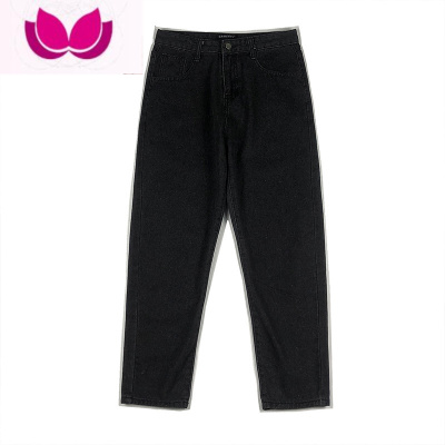 七斓牛仔裤男修身小脚九分裤直筒宽松港风帅气潮流痞帅男裤子潮牌