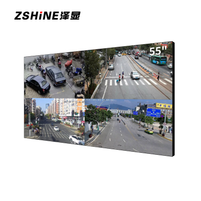 泽显(Zshine)55英寸超窄边框监控显示器 壁挂监视器显示屏工业级安防视频监控屏(含液压伸缩支架)ZX-JS5500