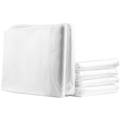 白色垃圾袋 全新料透明打包袋酒店平口塑料袋家用收纳袋 白色塑料袋50x60cm100只装2.5丝