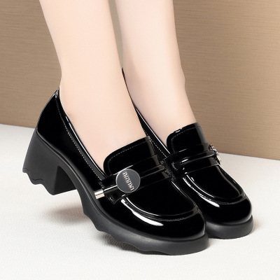 玛丽珍小皮鞋女春秋季新款增高女鞋厚底乐福鞋女松糕软底单鞋