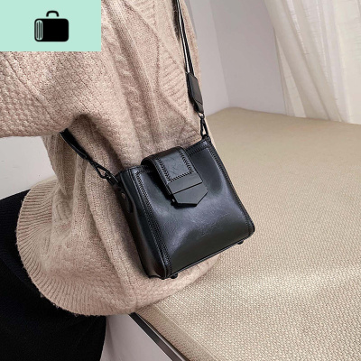 网红chic休闲洋气包包女2020新款韩版时尚气质百搭单肩斜挎水桶包NEW LAKE女斜挎包