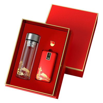 优彩嘉 政治生日纪念套装 数显玻璃杯+充电宝+微章 ZZTZ-21 套