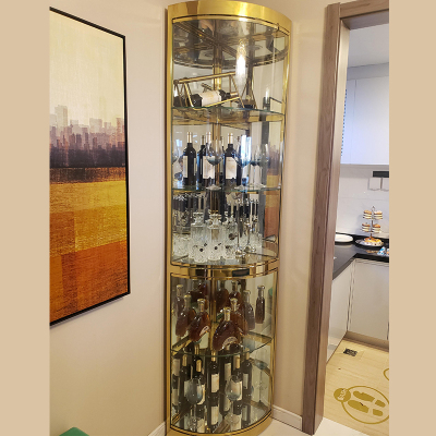 森美人轻奢新款墙角柜三角形客厅弧形靠墙餐厅现代简约转角酒柜高端定制