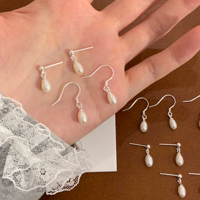 纯银天然淡水珍珠耳钉女2025新款小众精致耳坠温柔气质耳环送女朋友老婆情人节七夕生日礼物