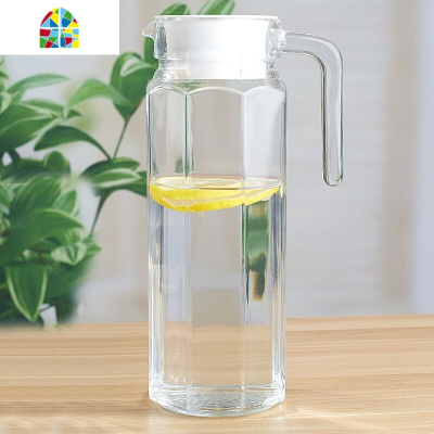 冷水壶水具套装玻璃扎壶啤酒壶耐热凉水壶大容量可高温水杯壶套装 FENGHOU 竖条壶1个加园杯6个