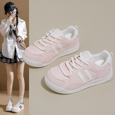 秋季新款ins韩版透气小白鞋女学生厚底百搭休闲运动板鞋