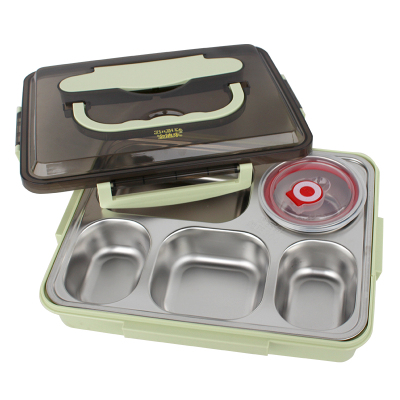 金迪乐不锈钢分格饭盒便当盒碗筷勺套装