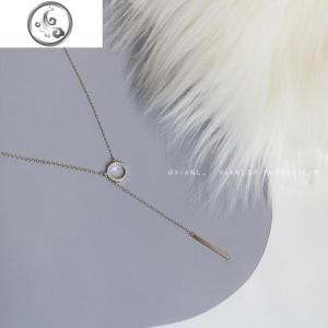 韩版百搭圆圈锆石项链女锁骨链ins简约潮一字吊坠颈链网红配饰品 JiMi 保色白金
