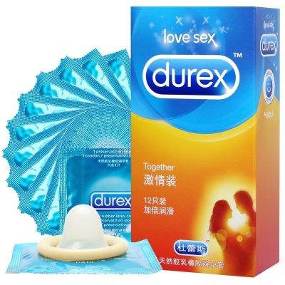 杜蕾斯(Durex)激情12只装避孕套超薄款润滑安全套成人情趣性计生用品