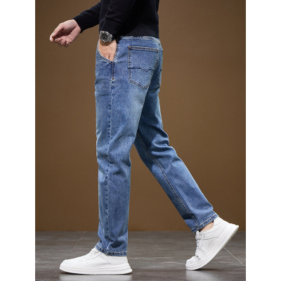 百搭舒适牛仔裤男士有弹性修身弹力商务休闲韩版潮流直筒裤高级感