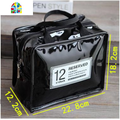 韩国可爱清新便当包户外保冷冰包上班族带饭包铝箔保温手提饭盒袋 FENGHOU 玫红色长22.8宽12.2高18