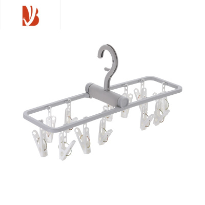 三维工匠便携旅游可折叠衣架家用晾内衣裤晒袜子器学生宿舍用多夹子