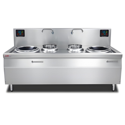 电磁双炒双温炒灶2000*1000*800+400mm/380V/50HZ/15Kw*2