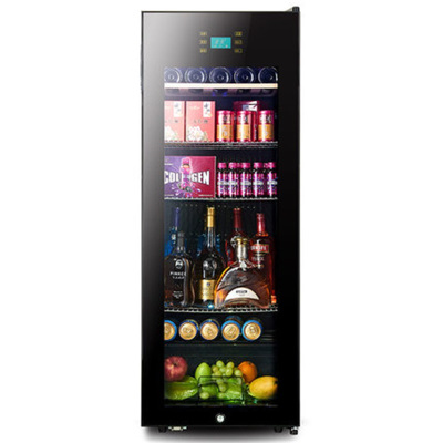 尊堡(zunbao)BJ-158A 恒温红酒柜 家用冰吧 茶叶冷藏柜 展示柜 保鲜柜 单门冰箱 玫瑰金防雾门