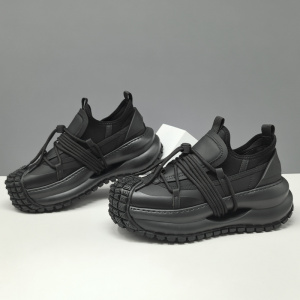 男生黑色厚底增高鞋百搭老爹鞋男款潮鞋欧洲站男鞋男士透气休闲鞋