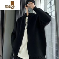 YANXU复古毛衣外套男加厚宽松慵懒风开衫线衣百搭立领痞帅针织衫